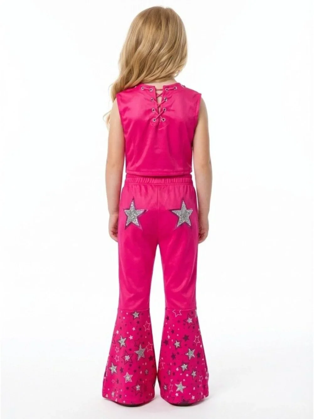 Girls Barbie Inspired Pink Star Flare Set